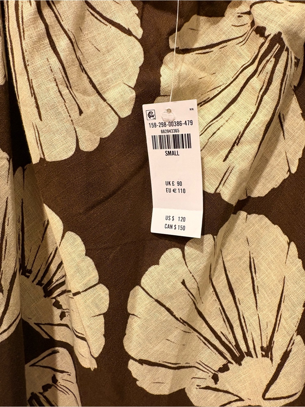 NWT Abercrombie & Fitch Brown Shell-Print Maxi Dress - Picture 5 of 8